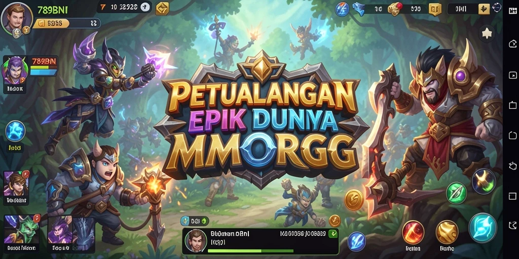 Tampilan gameplay <strong>789BNI</strong> menampilkan aksi pertempuran seru dalam dunia MMORPG.