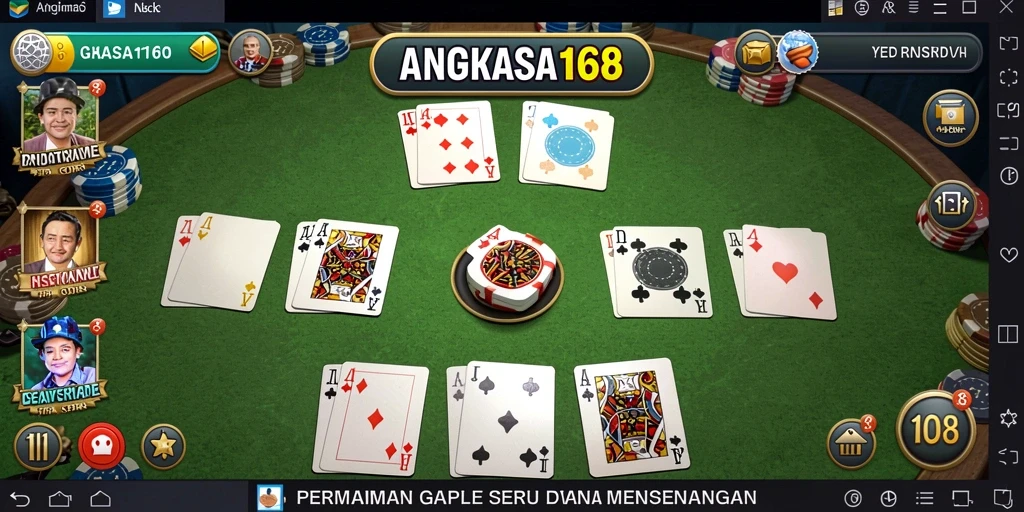 Tampilan menarik gameplay Gaple di ANGKASA168.