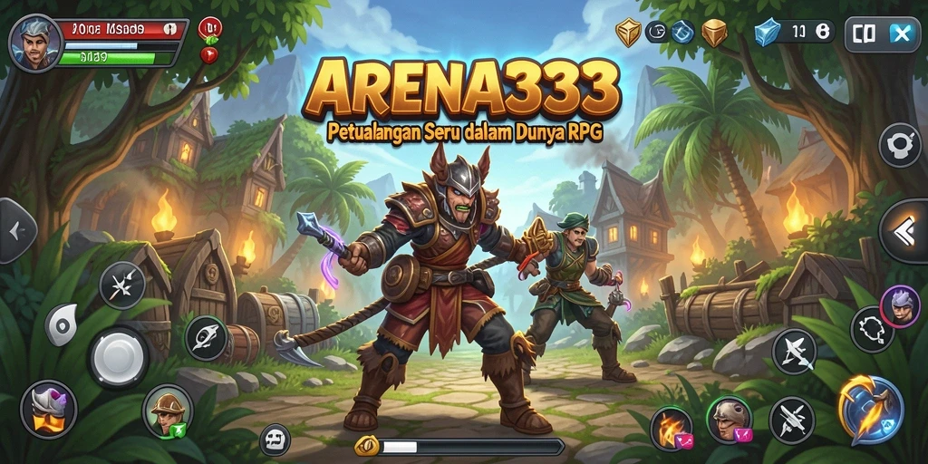 Screenshot utama ARENA333 menampilkan karakter beraksi dalam petualangan RPG yang mendebarkan.