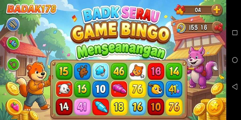 Tampilan utama gameplay Bingo di BADAK178 yang seru.