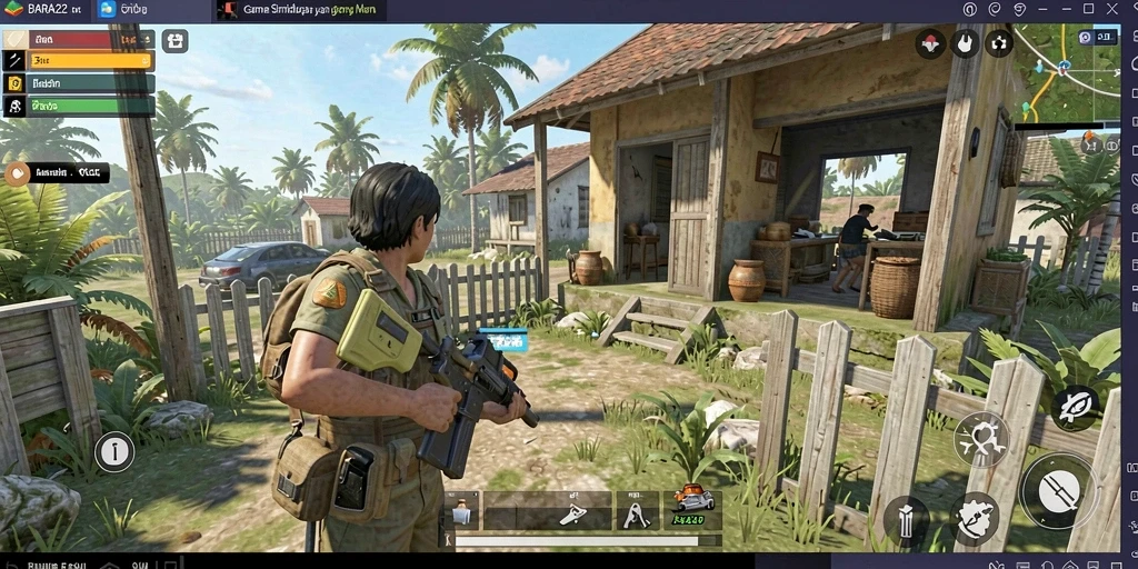 Screenshot gameplay BARA22 menampilkan interaksi karakter yang seru.