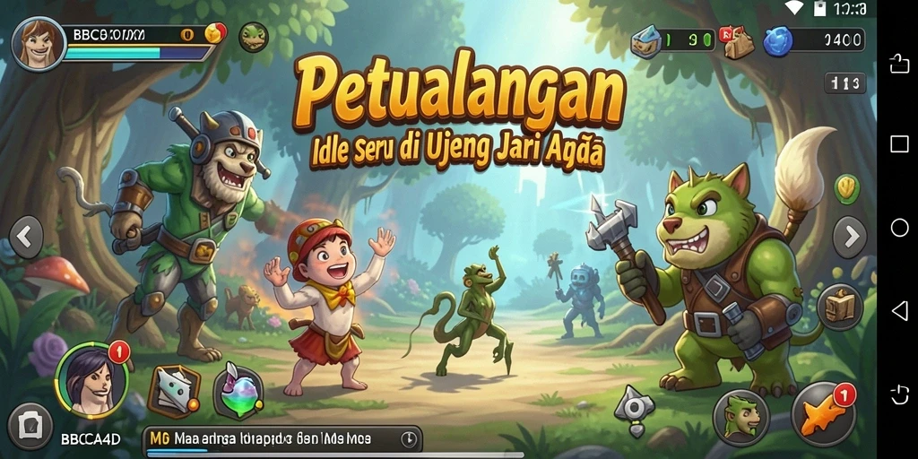 Screenshot gameplay BBCA4D menampilkan kemajuan di dalam game Idle.