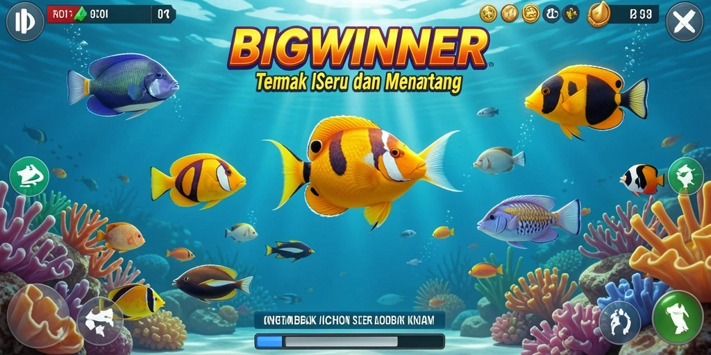 Tampilan gameplay BIGWINNER yang seru saat menangkap ikan.
