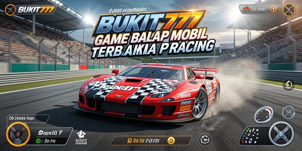 Tampilan gameplay BUKIT777 dengan balapan seru di trek menantang.