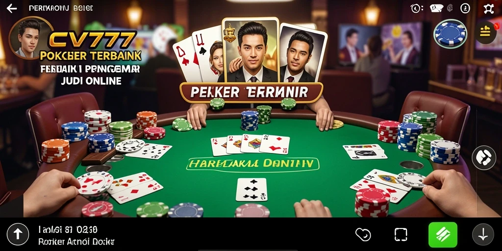 Tangkapan layar gameplay Poker di CV777 yang menampilkan suasana permainan yang kompetitif.