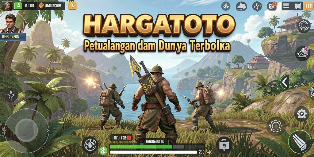 Gameplay menakjubkan HARGATOTO dalam dunia terbuka.