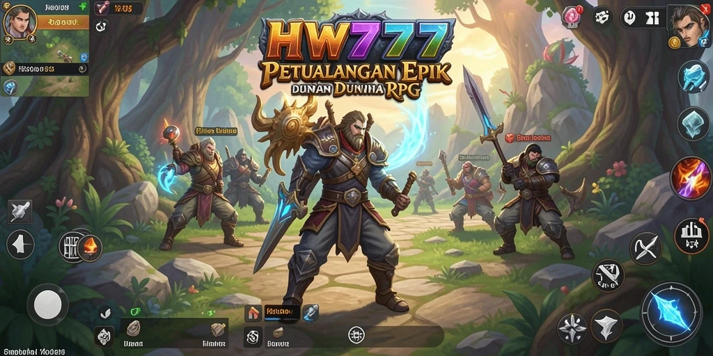 Screenshot HW777 yang menunjukkan aksi seru dalam pertarungan RPG.