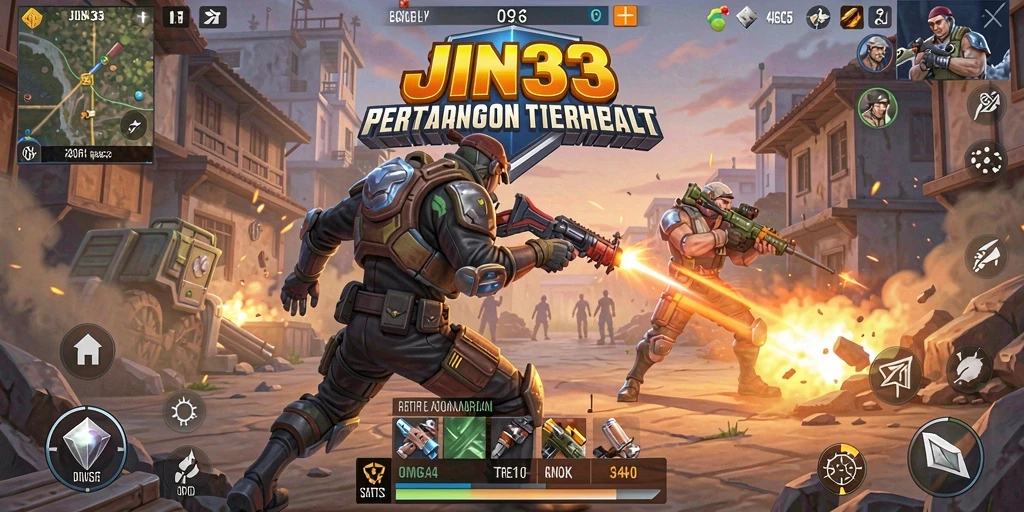 Tampilan seru gameplay Battle Royale di JIN33.
