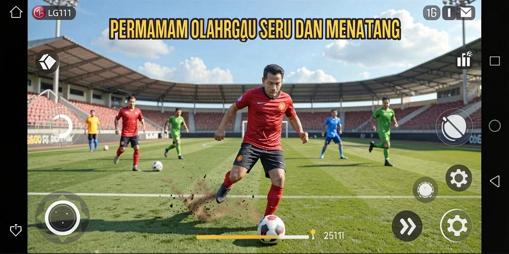Screenshot LG111 menampilkan aksi seru dalam permainan olahraga.