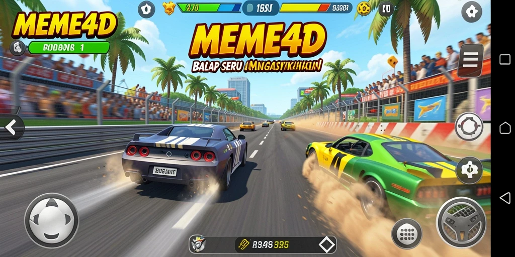 Gameplay balap seru dengan grafik memukau di MEME4D.