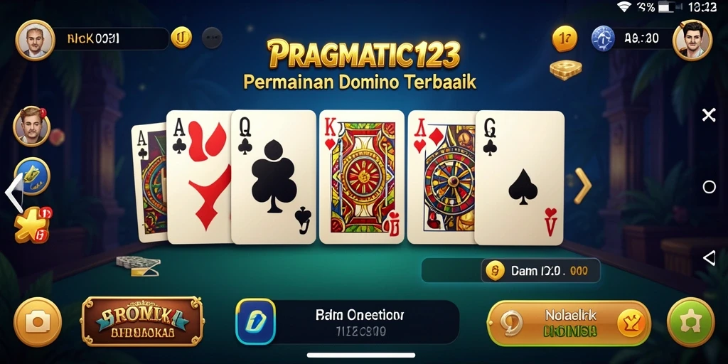 Tangkapan layar menunjukkan pemain menikmati permainan Domino.
