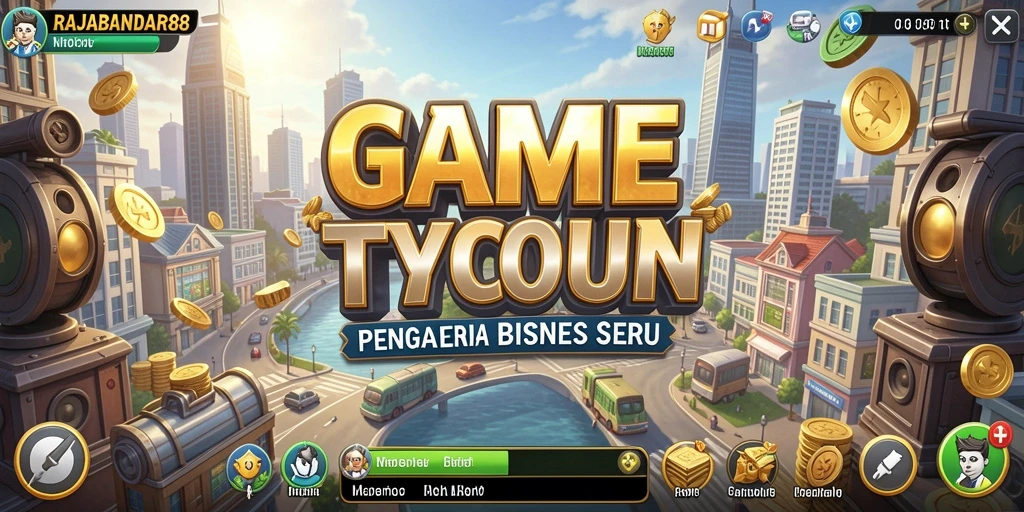 Tampilan gameplay menarik RAJABANDAR88 dengan elemen Tycoon yang menantang.
