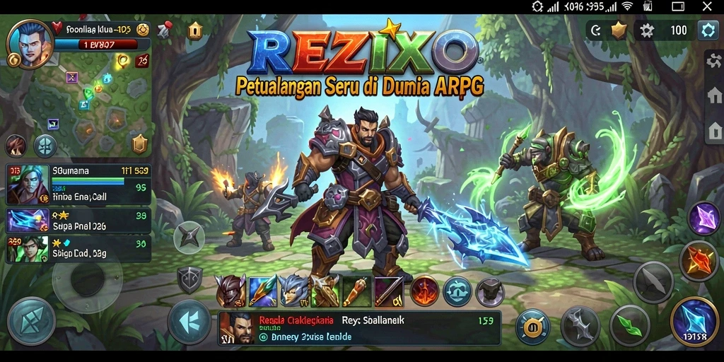 Tampilan gameplay ARPG yang mendebarkan di REZIXO.