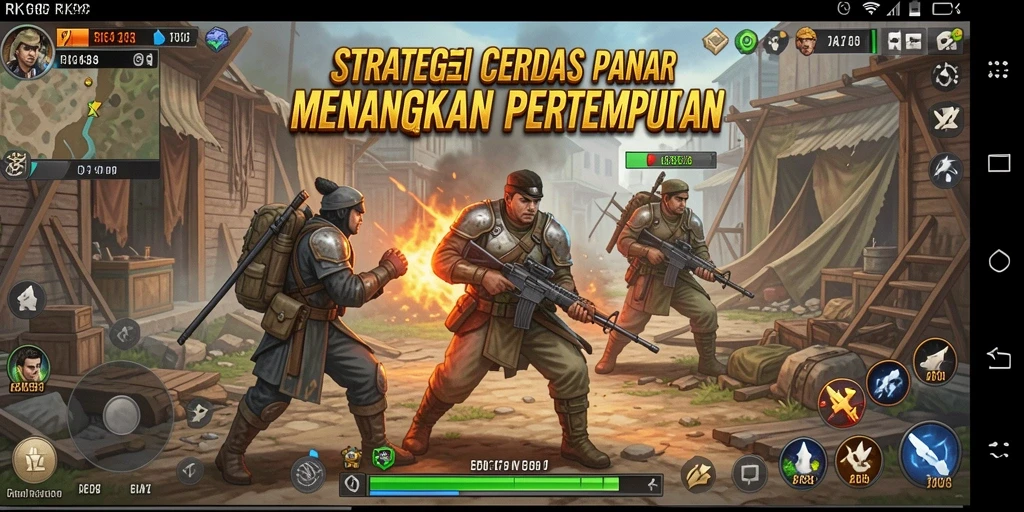 Tangkapan layar strategi mendebarkan dalam RK88 saat pemain merencanakan serangan.