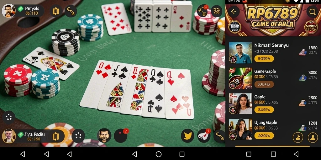 Screenshot utama RP6789 menampilkan gameplay seru Gaple.