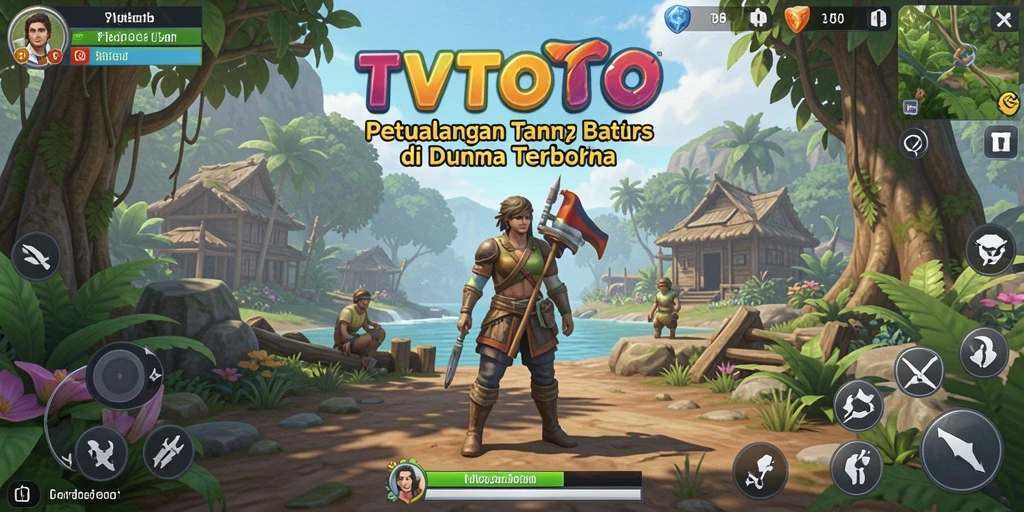 Screenshot gameplay <strong>TVTOTO</strong> menampilkan dunia terbuka yang luas dan interaktif.
